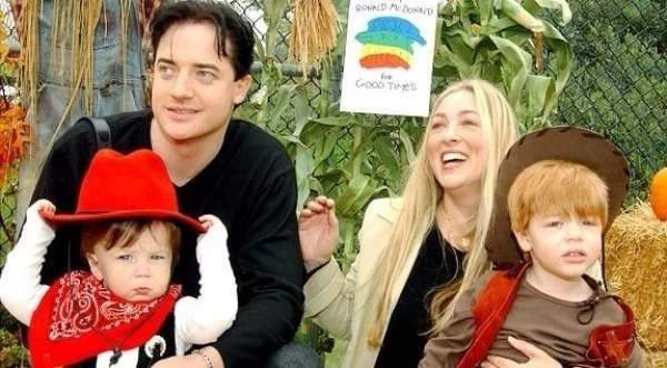 brendan fraser su ex esposa y sus hijos