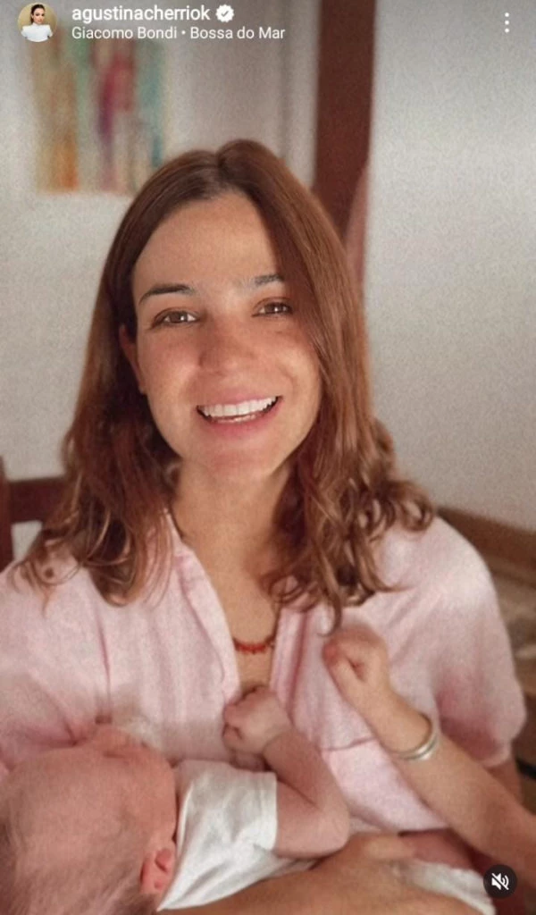 Agustina Cherri mostró el crecimiento de su hijo Bono a un mes de su nacimiento