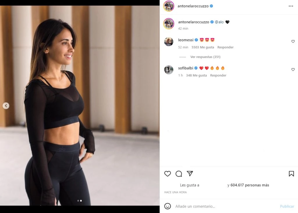 Antonela Roccuzzo compartió foto de su sensual outfit y Lione Messi le dejó un romántico mensaje
