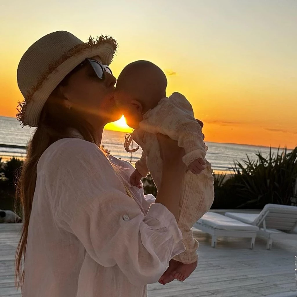 Barby Franco junto a su hija Sarah en Uruguay