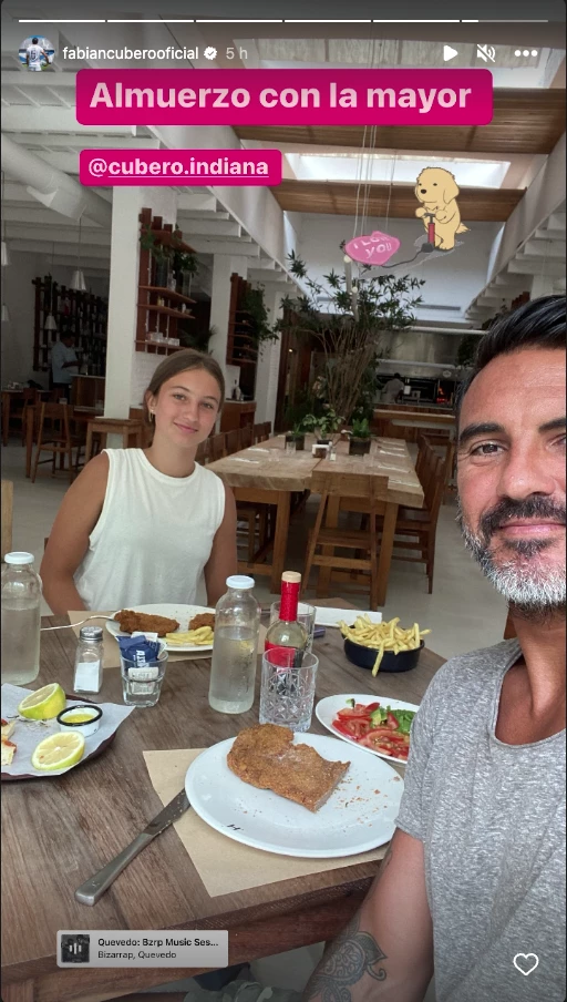 Indiana Cubero con Fabián Cubero