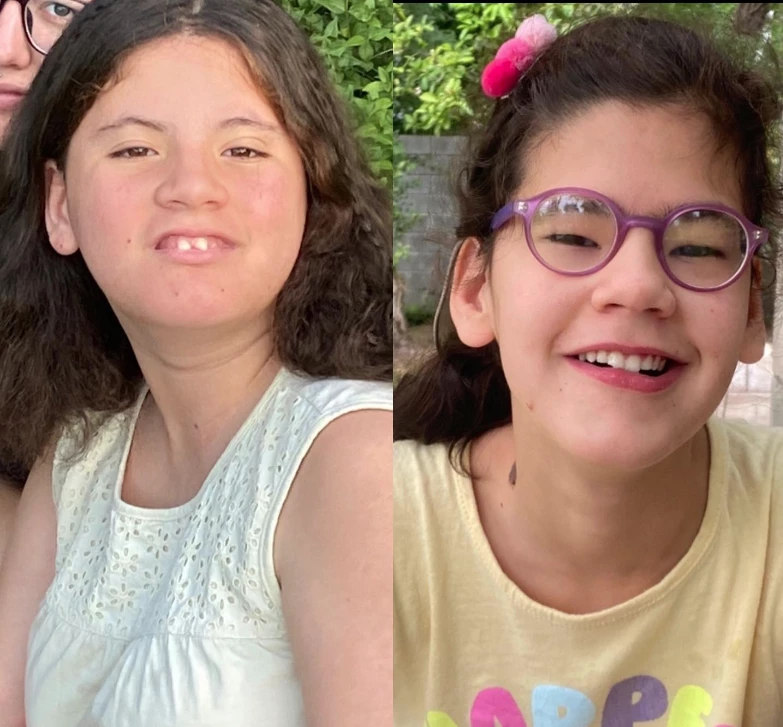 Inés Estévez junto a sus hijas Vida y Cielo