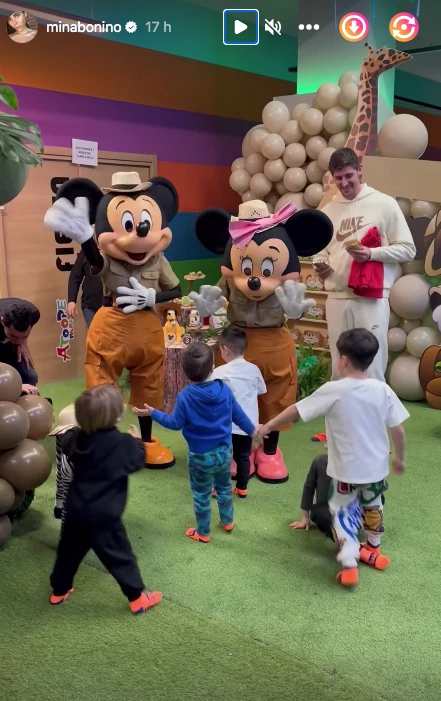 Thibaut Courtois en el cumpleaños del hijo de Valverde