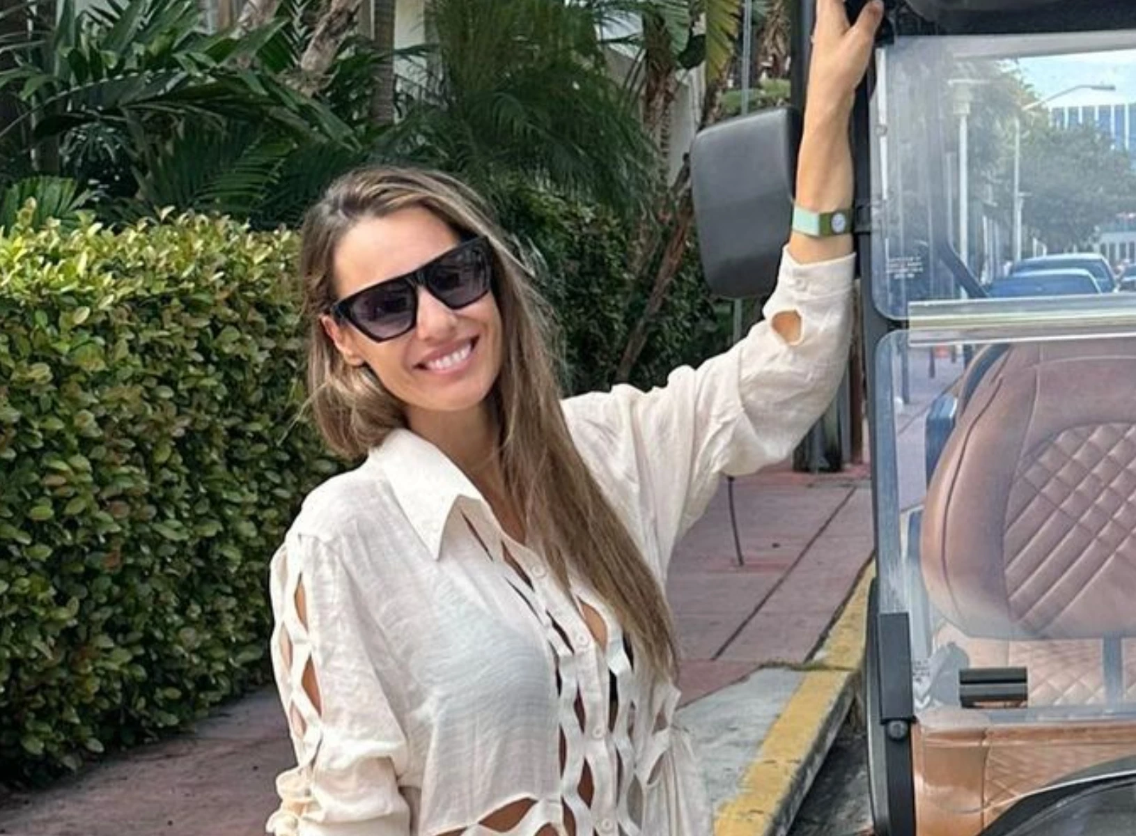 El look boho de Pampita para ir a la playa