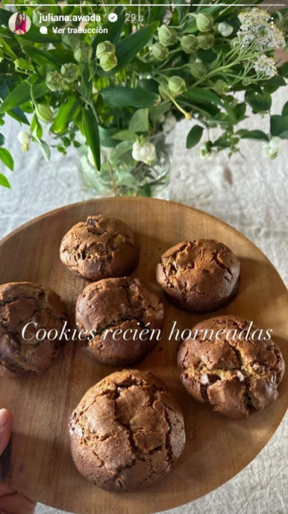Juliana Awada preparó cookies de chocolate