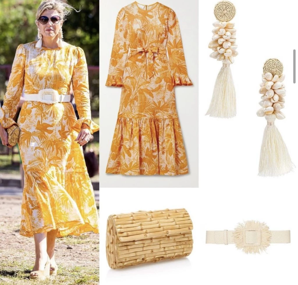 La reina Máxima con aros de Johanna Ortiz. Foto: Instagram.