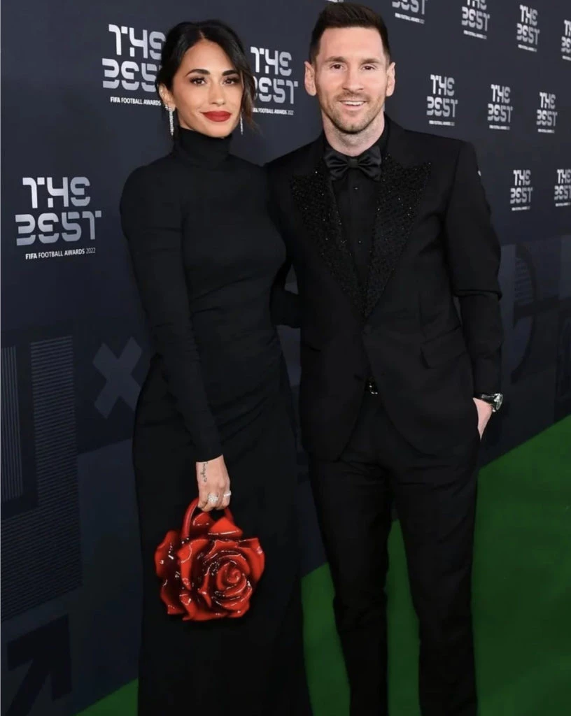 Lio Messi y Antonela Roccuzzo en los Premios The Best. Foto: Instagram.