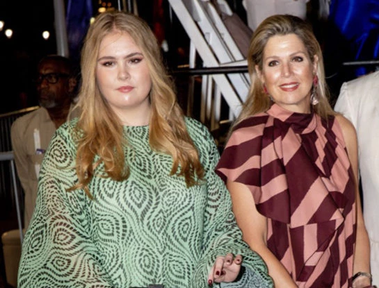 Los looks súper trendy de Máxima y de Amalia para asistir a una gala en la isla de Curazao