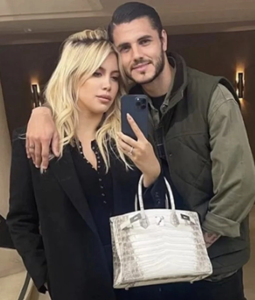 Wanda, Mauro y su Birkin. Foto: Instagram.