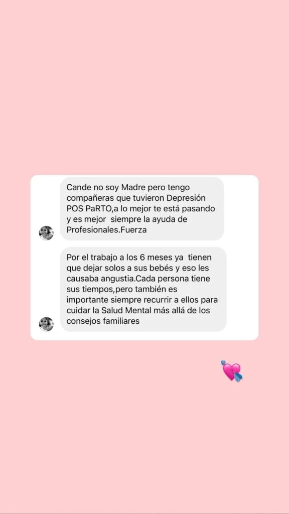 Cande Ruggeri se sinceró sobre cómo está viviendo su rol de mamá