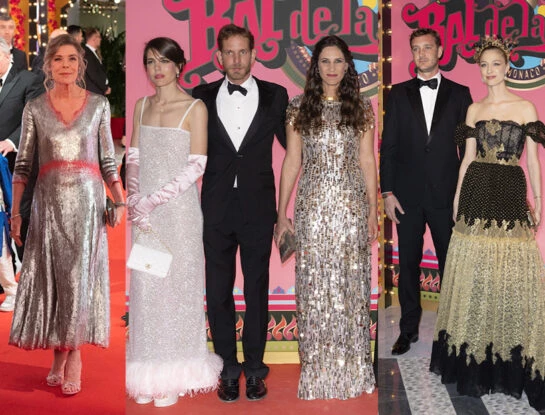 Los looks a puro glamour de las mujeres Grimaldi en el tradicional Baile de la Rosa de Mónaco