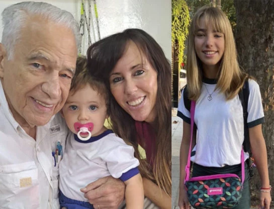 Así fue el primer día de clases de Emilio y de Ema, el hijo y la nieta más chica de Alberto Cormillot