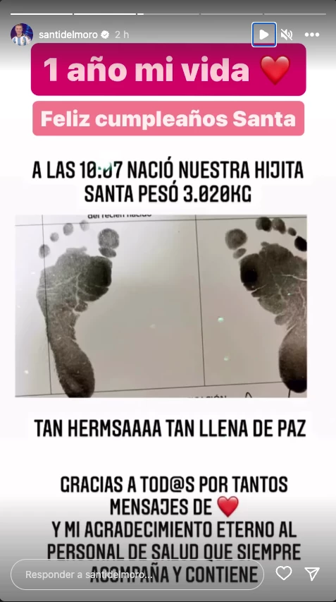 Santa, la nena más chiquita de Santiago del Moro