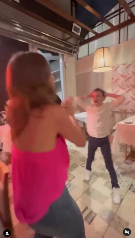 Sandra Borghi con su hijo Valentín