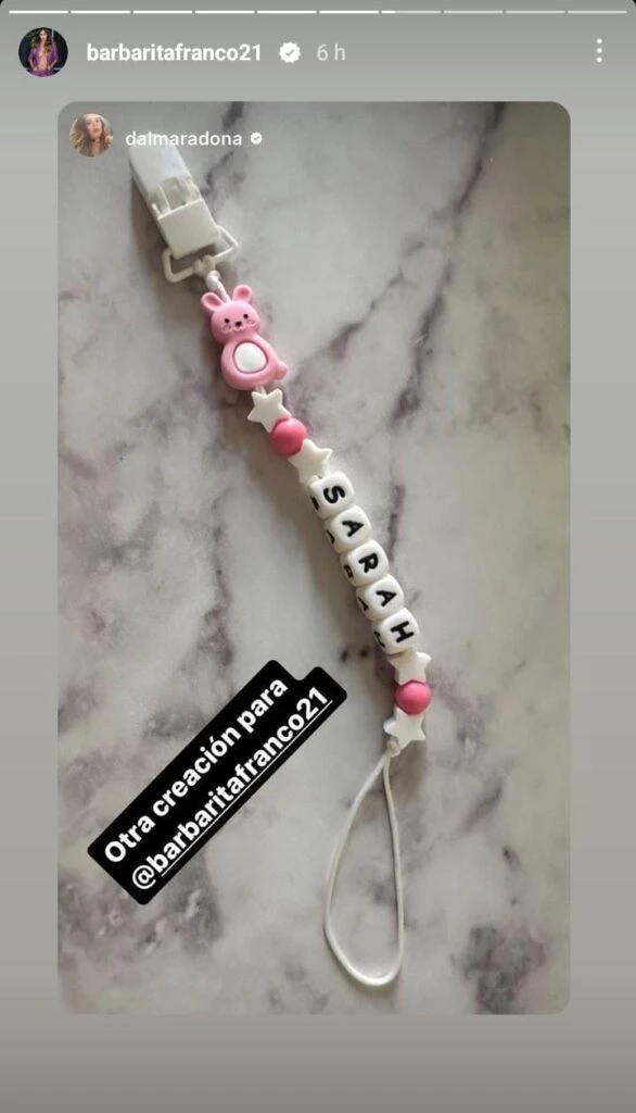 El accesorio que Dalma Maradona hizo para la hija de Barby Franco