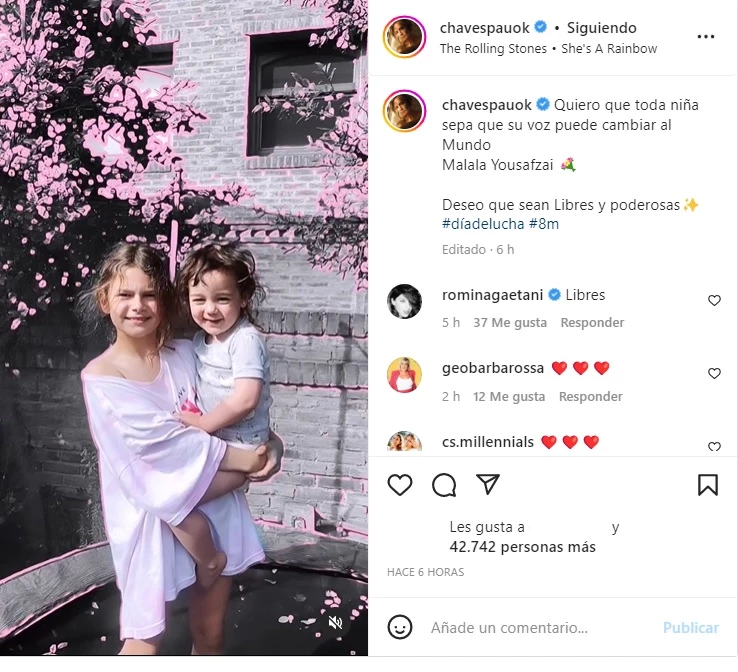 El posteo de Paula Chaves por el día de la mujer