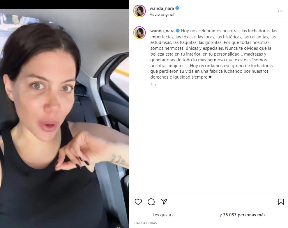 El posteo de Wanda Nara por el día de la mujer