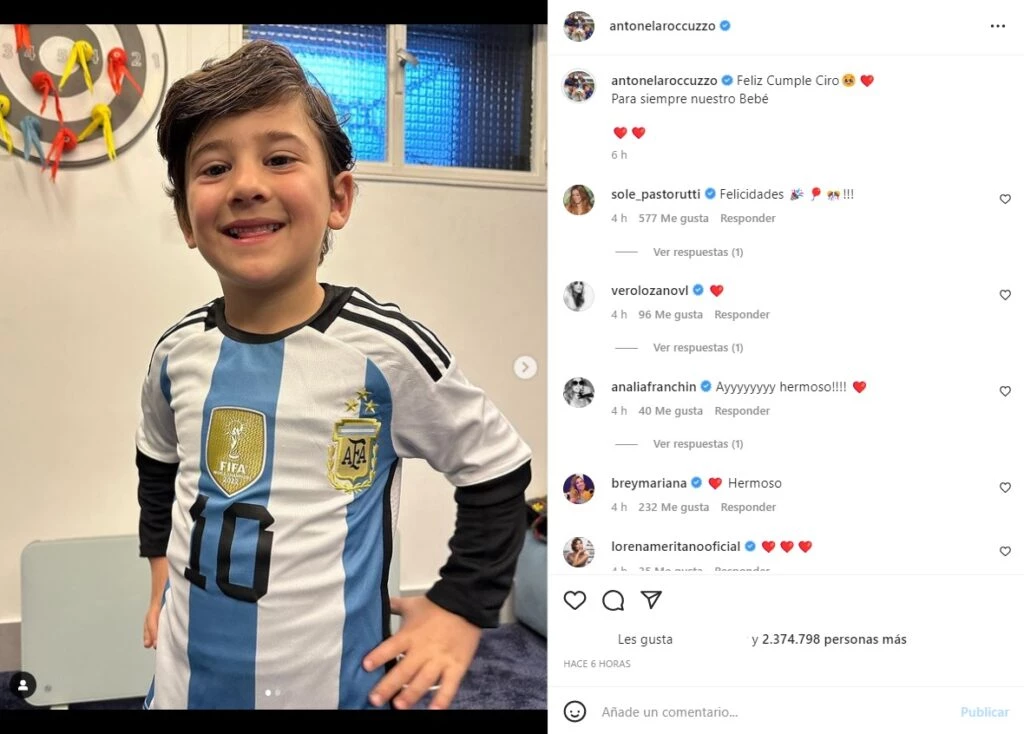 El tierno posteo que le dedicó Antonela Roccuzzo a su hijo Ciro por su cumpleaños