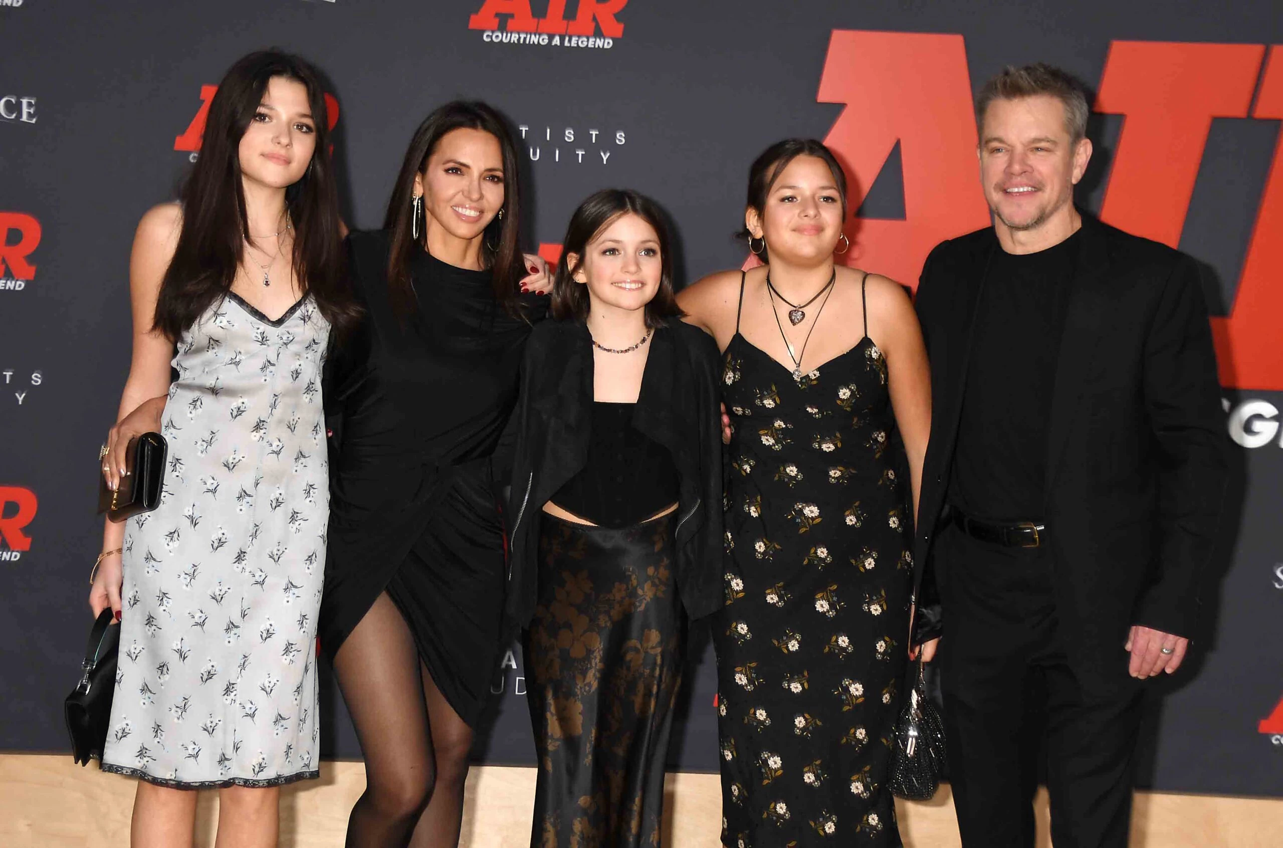 Matt Damon, Luciana Barroso y sus hijas