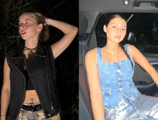 Los looks de Taína Gravier y Delfina García Moritán para asistir a un desfile: denim y metalizados