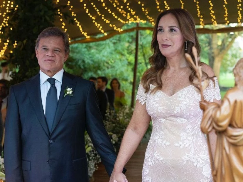 La emoción de María Eugenia Vidal y Enrique Sacco en su fiesta de casamiento