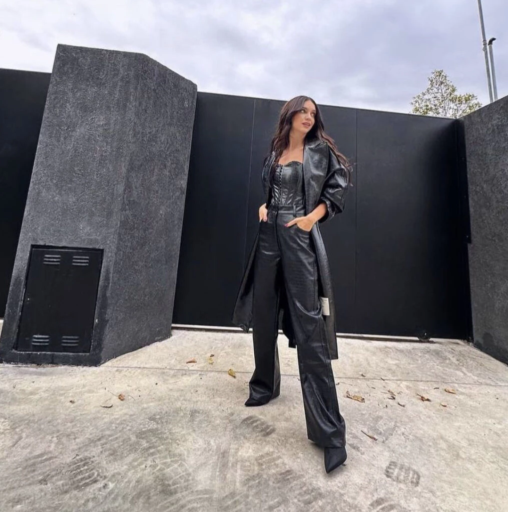 Zaira Nara y su look total black. Foto: Instagram.