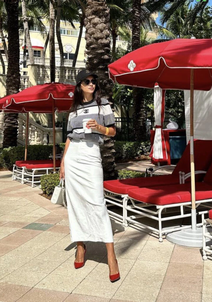 Zaira Nara y un look muy chic en Miami