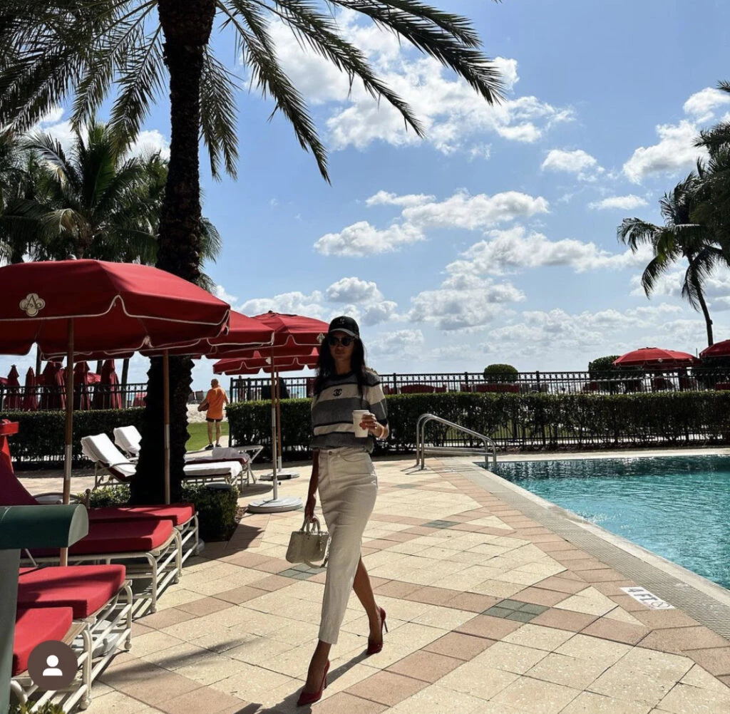 Zaira Nara y un look muy chic en Miami. Foto: Instagram.