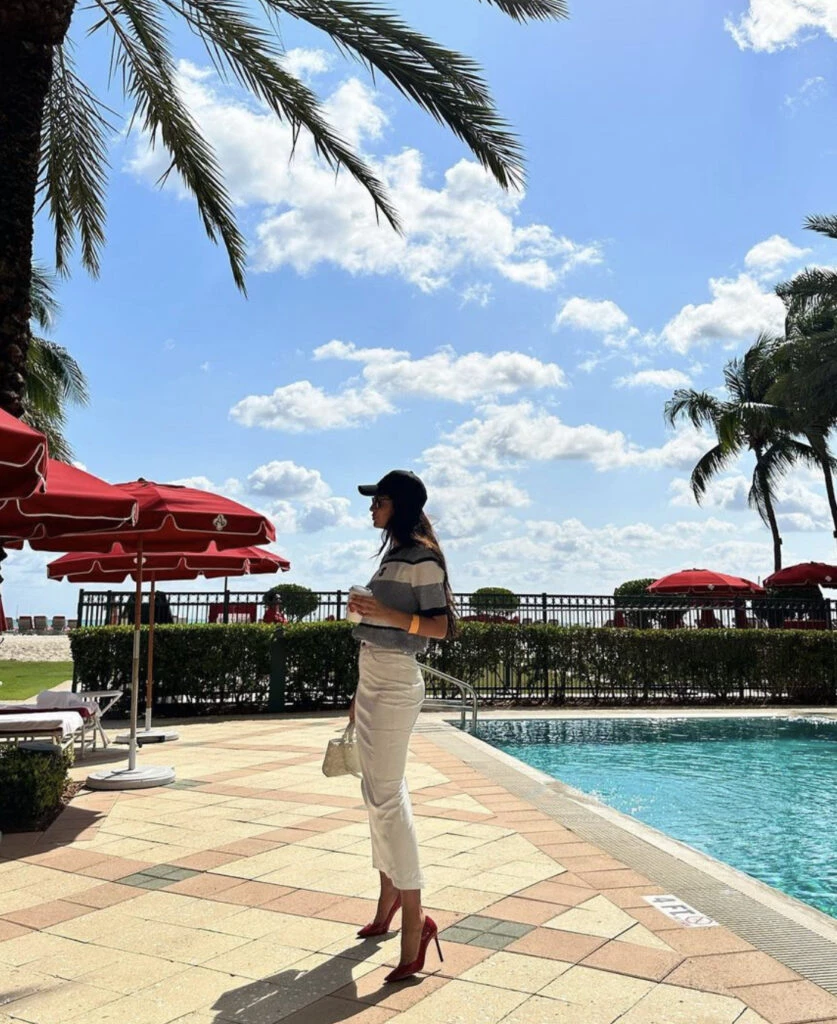 Zaira Nara y un look muy chic en Miami. Foto: Instagram.