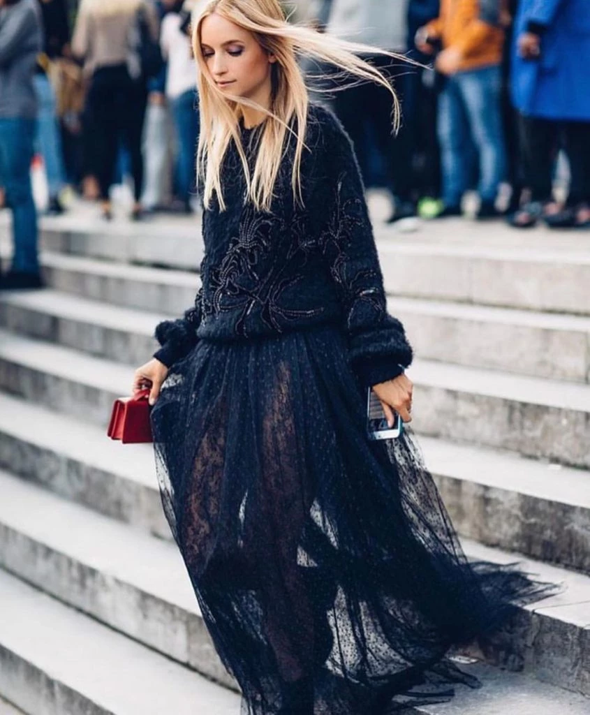 encaje negro street style