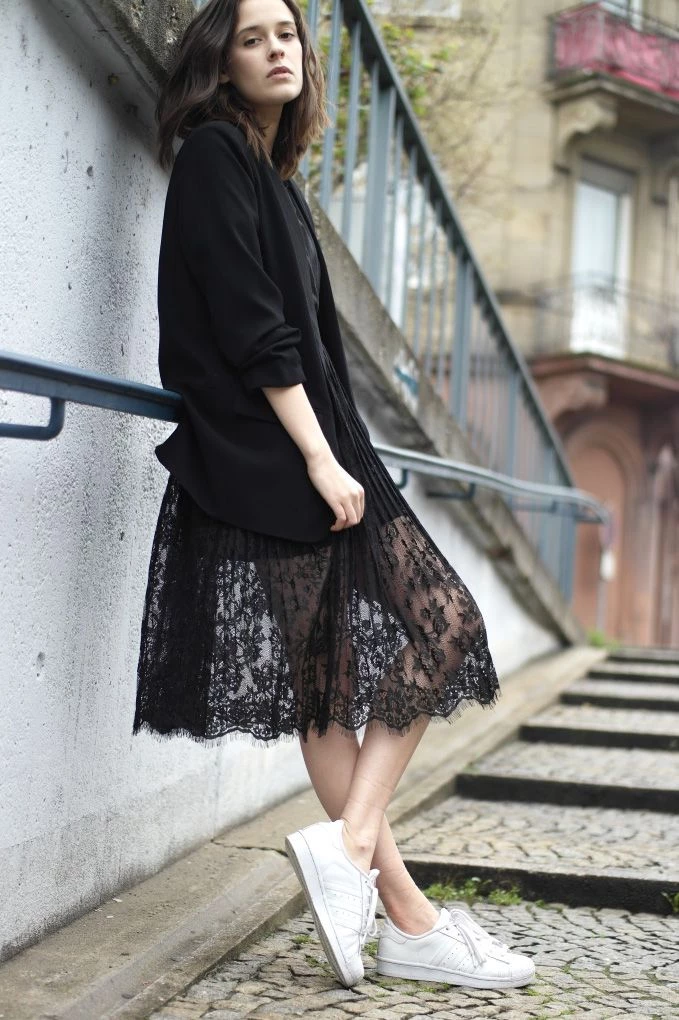 encaje negro street style