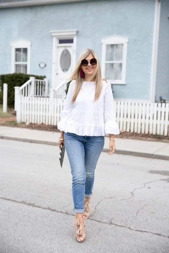 jean y camisa romantica 