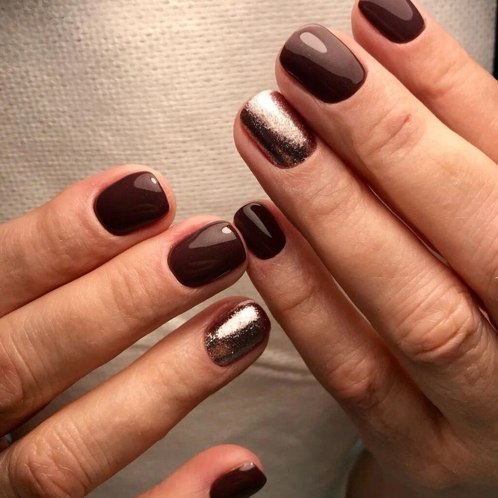 manicura marron chocolate