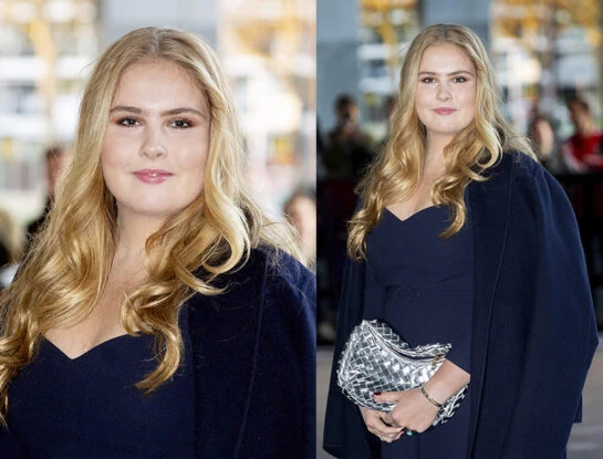 El look lady de la princesa Amalia, que ya se viste como reina: llevó un abrigo de su mamá, Máxima, a la gala del Día del Rey