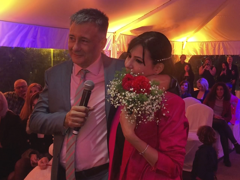 Así fue el emotivo casamiento de Rolando Graña y Giselle Krüger