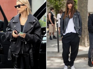 Campera de cuero destacada