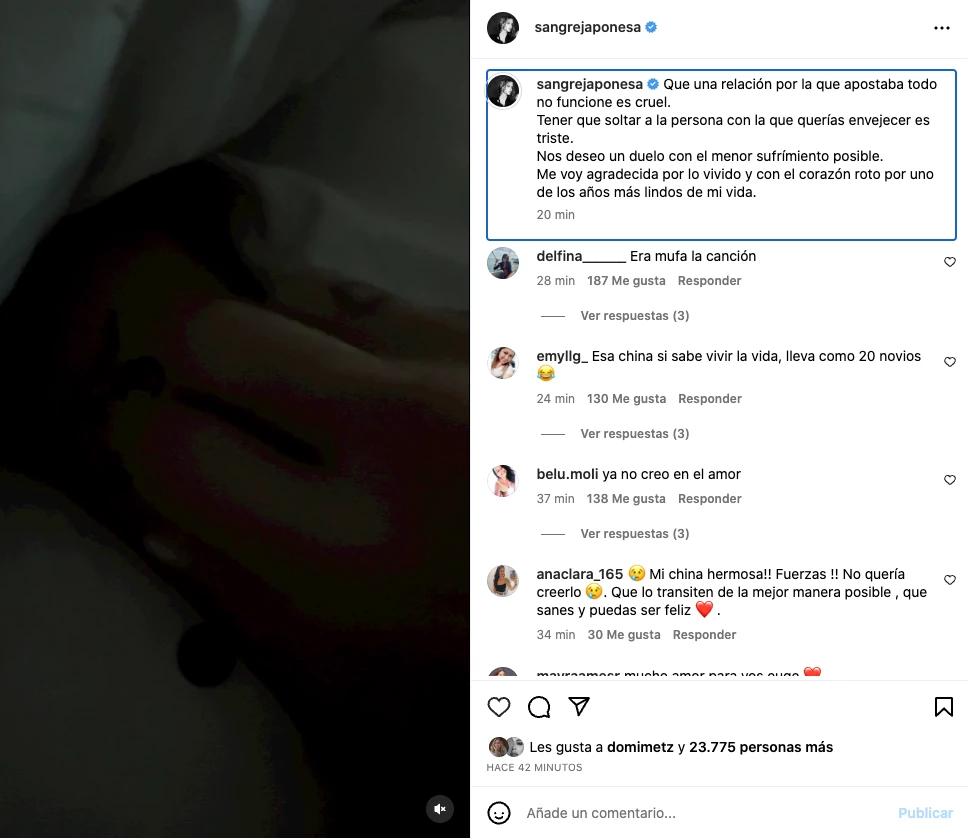 La China Suárez confirmó su separación de Rusherking