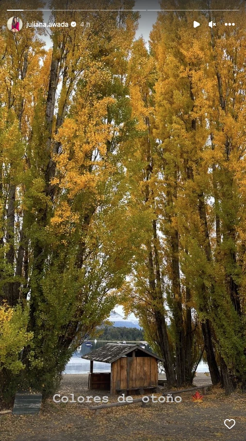 Juliana Awada se fue al sur a pasar el fin de semana largo.