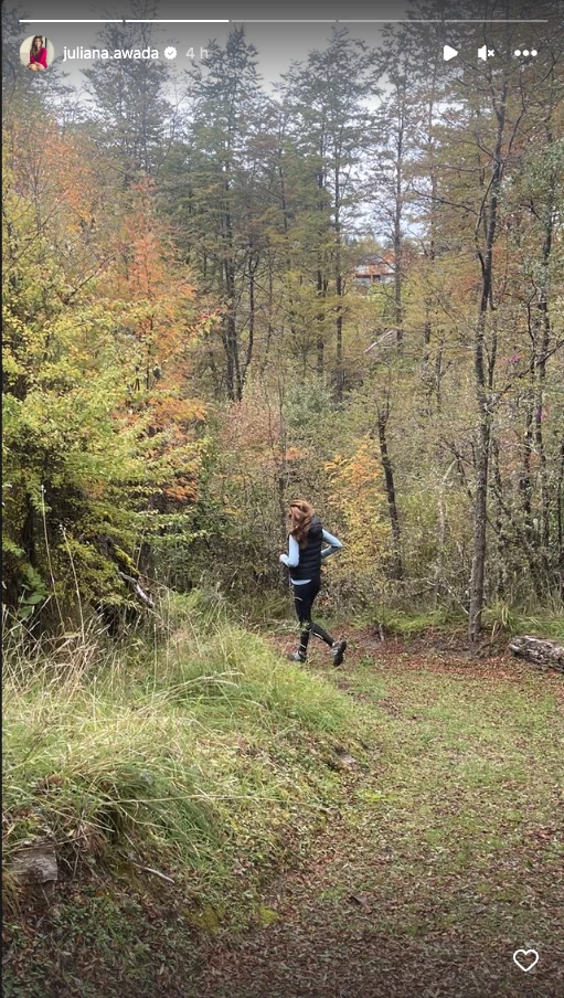 Juliana Awada se fue al sur a pasar el fin de semana largo.