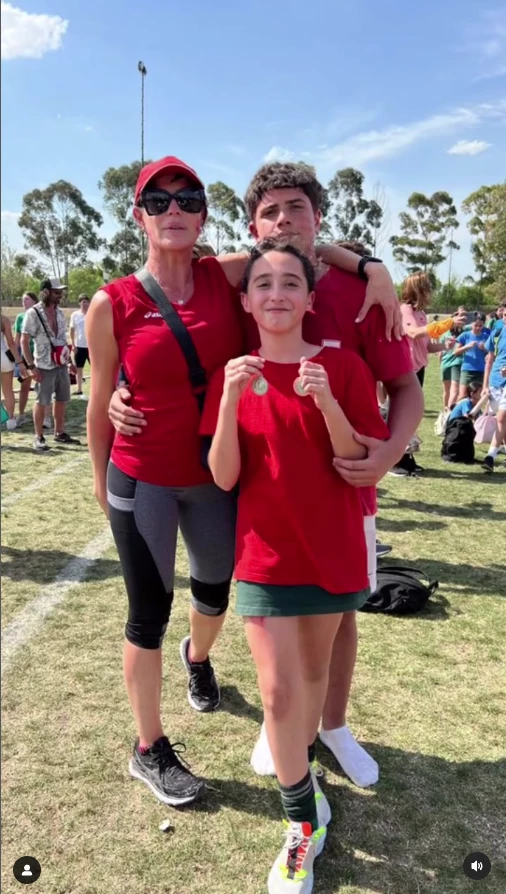 Pamela David con Felipe y Lola, sus hijos