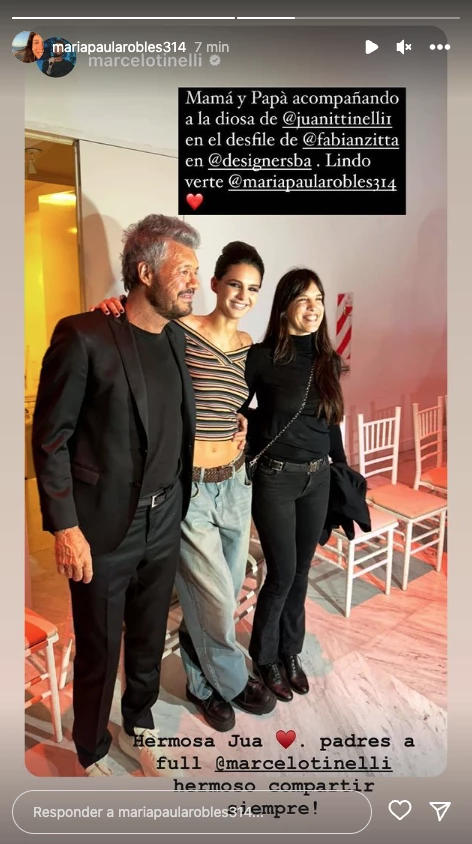 Juana Tinelli y Marcelo Tinelli con Paula Robles