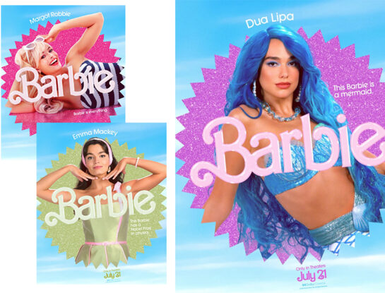 Margot Robbie y Dua Lipa, algunas de las famosas de los pósters de presentación de la nueva película de Barbie