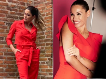 Pamela David y su look total red