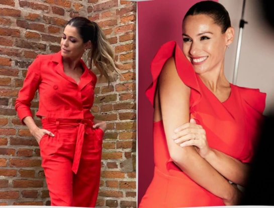 Pamela David y su look total red