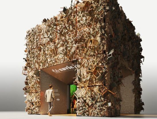 Feria de Milán 2023: así será la impresionante instalación hecha con objetos de madera reciclados