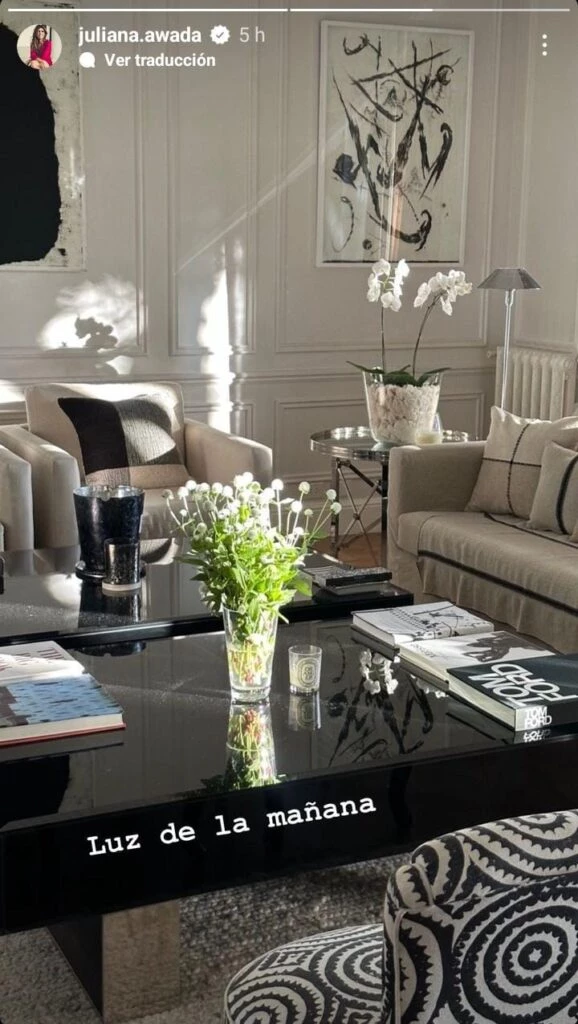 El living elegante y moderno de Juliana Awada