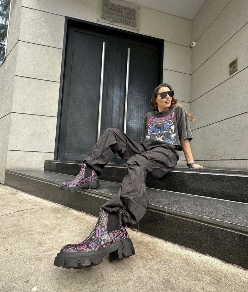 El look Y2K de Pampita. Foto: Instagram.