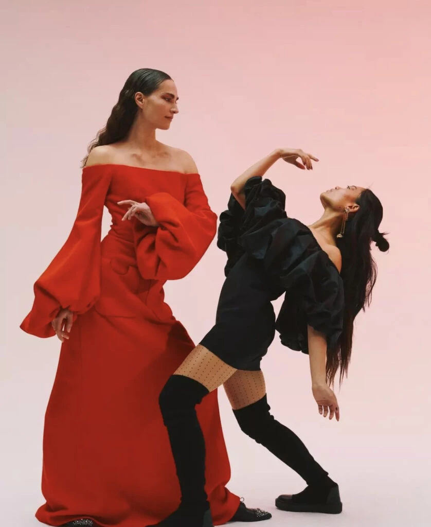 El vestido que usó Máxima en una cena protocolar en Francia. Foto: Instagram.