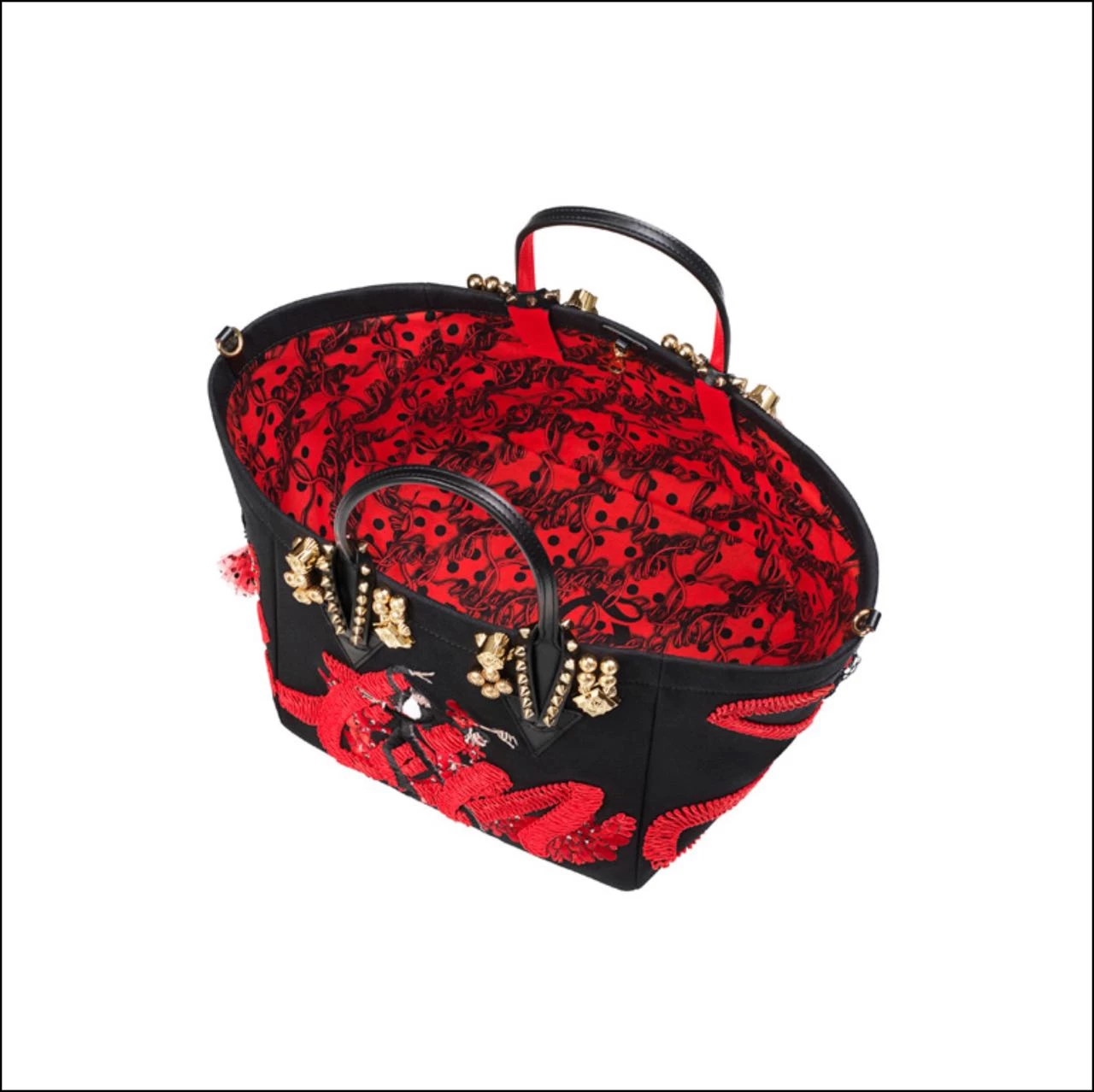 CHRISTIAN LOUBOUTIN une fuerzas con la actriz Rossy de Palma, amiga del diseñador desde hace mucho tiempo, para FLAMENCABA Capsule Collection, el tote bag anual de edición limitada de la marca.