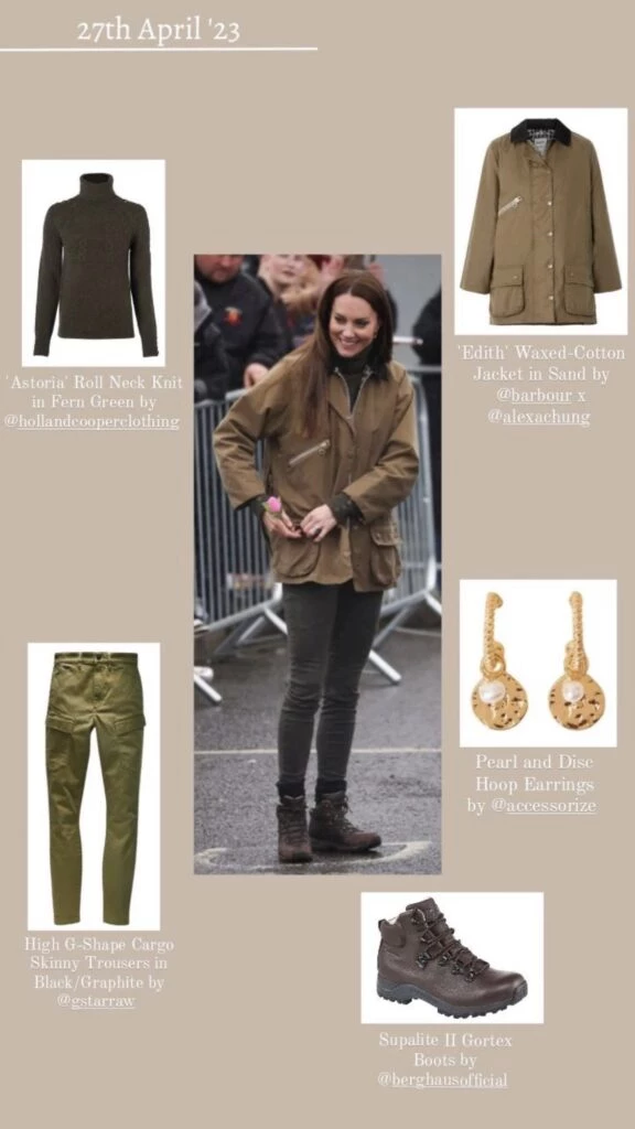Kate Middleton con su look todoterreno. Foto: Instagram.